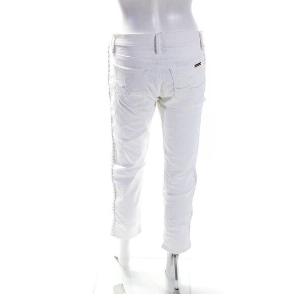 Lilly Pulitzer Womens Braided Mid Rise Slim Leg Capri Jeans White Size 4 - Picture 3 of 6